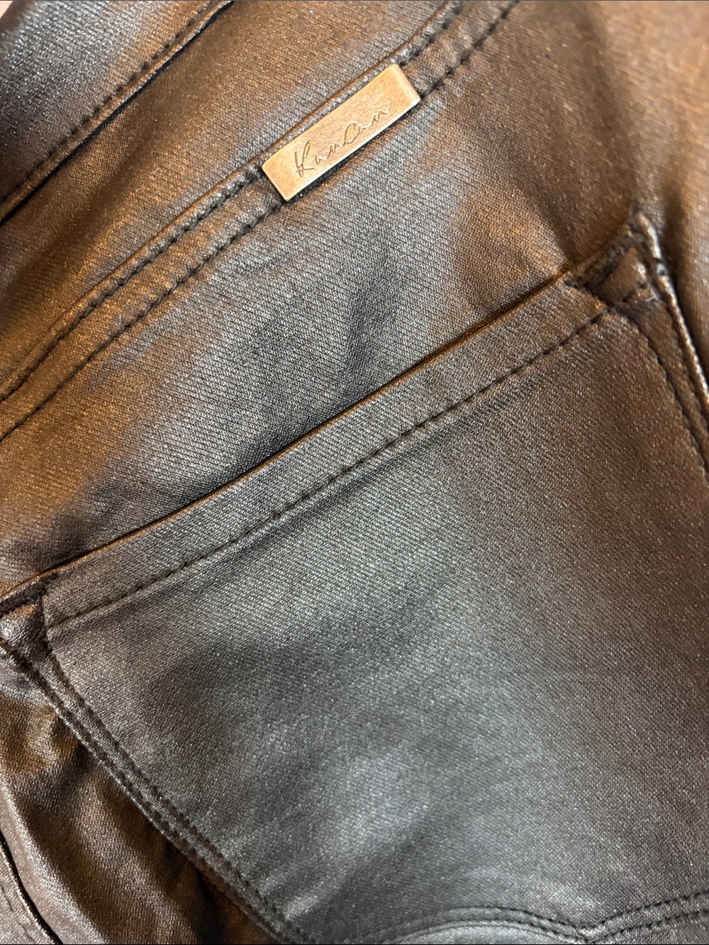 KanCan Black Coated Stretch Skinny Jeans 9/28 - Picture 4 of 4